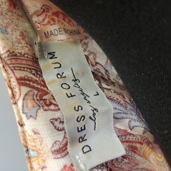 Dress Forum Paisley Print Dress Elastic Waist Ruffle Hem Skirt Size L - Picture 10 of 11